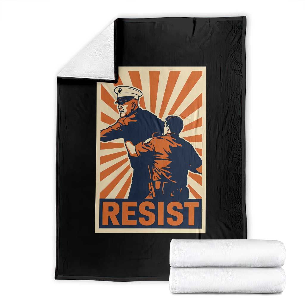 Resist Marine Veteran Political Protest Throw Blanket America First Anti War TS02 Black Print Your Wear