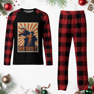 Resist Marine Veteran Political Protest Plaid Pajama Set America First Anti War TS02 Buffalo Plaid Print Your Wear