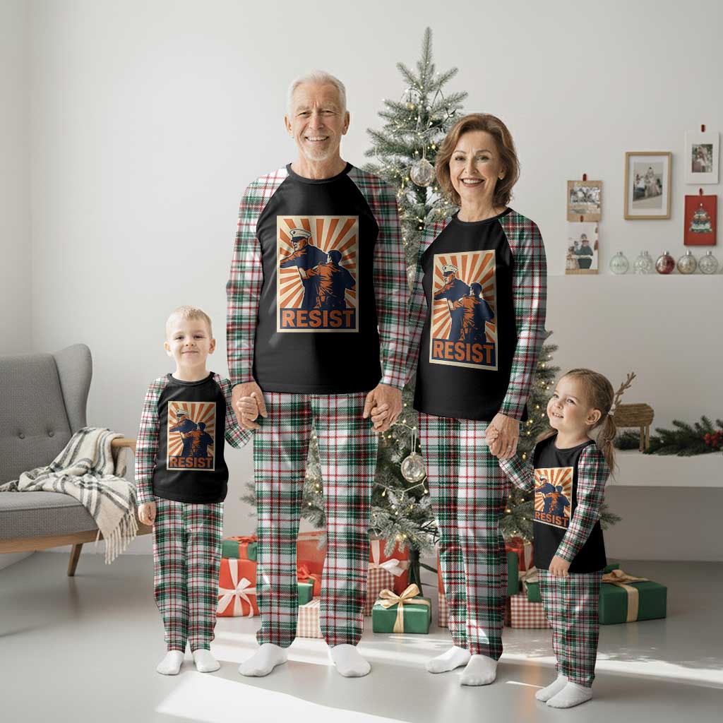 Resist Marine Veteran Political Protest Plaid Pajama Set America First Anti War TS02 Christmas Plaid Print Your Wear