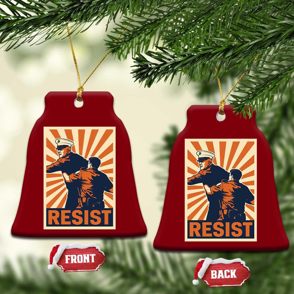 Resist Marine Veteran Political Protest Ceramic Ornament America First Anti War TS02 Print Your Wear