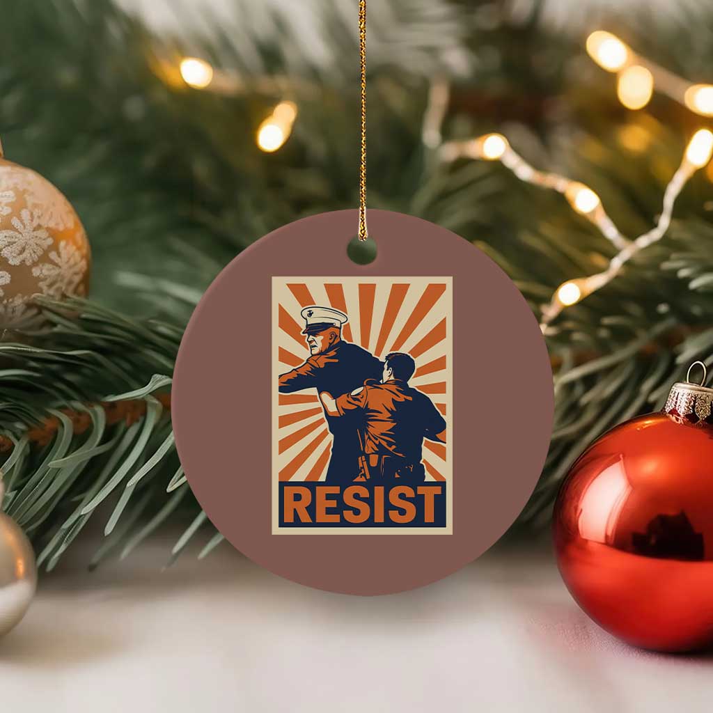 Resist Marine Veteran Political Protest Ceramic Ornament America First Anti War TS02 1pc Mocha Print Your Wear