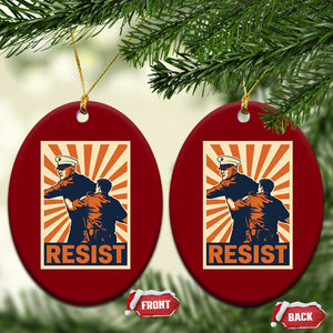 Resist Marine Veteran Political Protest Ceramic Ornament America First Anti War TS02 Print Your Wear