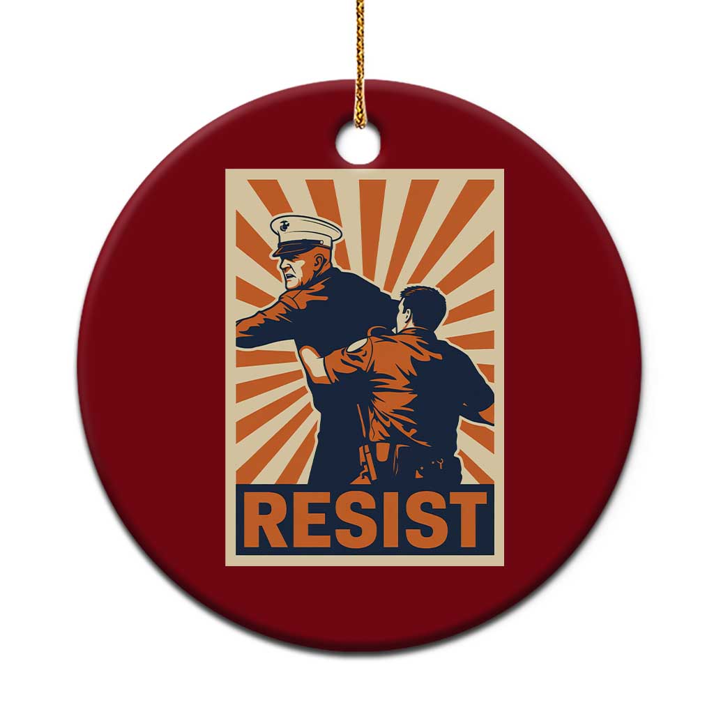 Resist Marine Veteran Political Protest Ceramic Ornament America First Anti War TS02 1pc Red Print Your Wear