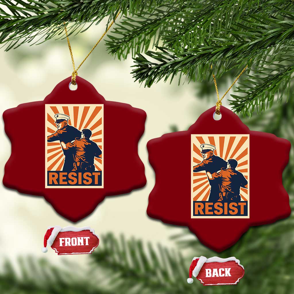 Resist Marine Veteran Political Protest Ceramic Ornament America First Anti War TS02 Print Your Wear