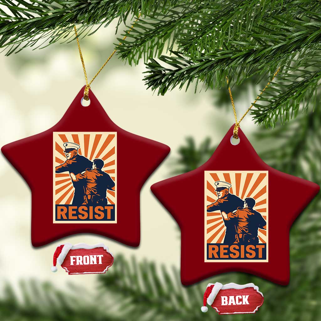 Resist Marine Veteran Political Protest Ceramic Ornament America First Anti War TS02 Print Your Wear