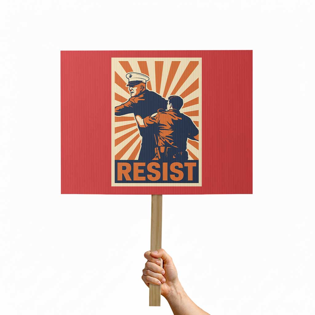 Resist Marine Veteran Political Protest Protest Sign America First Anti War TS02 Horizontal 18