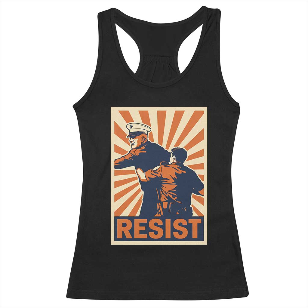 Resist Marine Veteran Political Protest Racerback Tank Top America First Anti War TS02 Black Print Your Wear