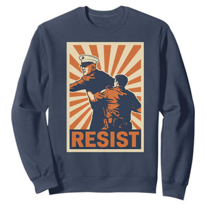Resist Marine Veteran Political Protest Sweatshirt America First Anti War TS02 Navy Print Your Wear