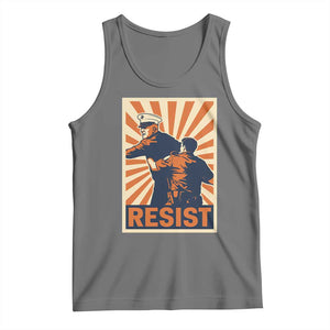 Resist Marine Veteran Political Protest Tank Top America First Anti War TS02 Black Heather Print Your Wear