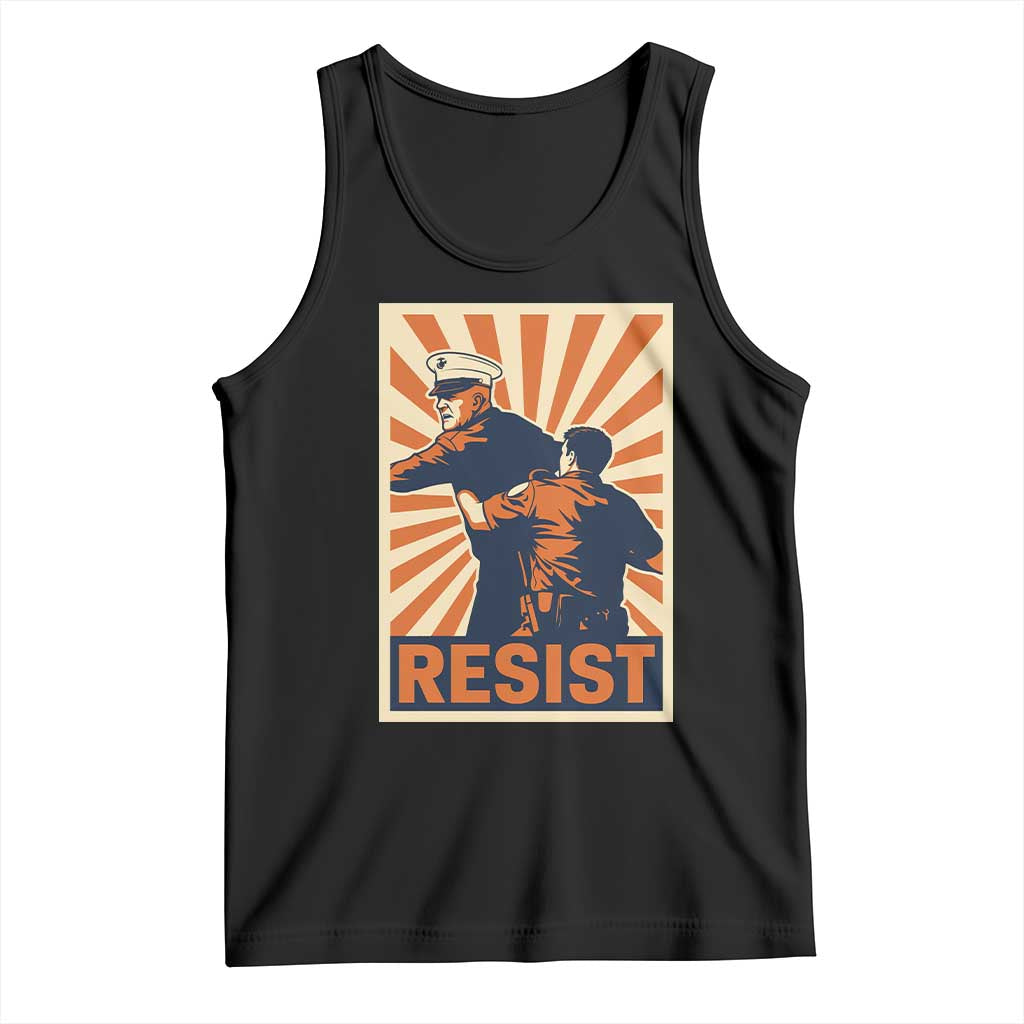 Resist Marine Veteran Political Protest Tank Top America First Anti War TS02 Black Print Your Wear