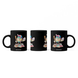 Funny Baseball Easter Bunny Graphic Coffee Mug Colorful Drip Egg Hunt Sports Mashup TS02 Print Your Wear