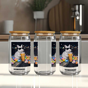 Cool Easter Bunny Drinking Iced Coffee Graphic Glass Can Funny Sunglasses Rabbit Spring Aesthetic TS02 Print Your Wear