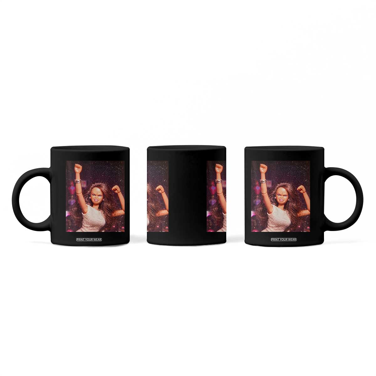 Funny Angry Doll Face Meme Graphic Coffee Mug Unhinged Baby Stankface Reaction TS02 Print Your Wear