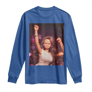 Funny Angry Doll Face Meme Graphic Long Sleeve Shirt Unhinged Baby Stankface Reaction TS02 Royal Blue Print Your Wear