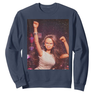 Funny Angry Doll Face Meme Graphic Sweatshirt Unhinged Baby Stankface Reaction TS02 Navy Print Your Wear
