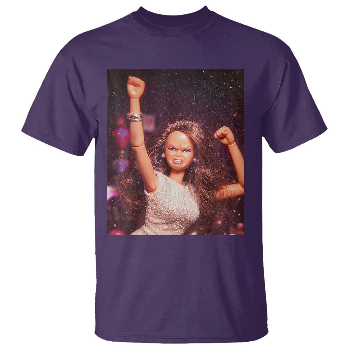 Funny Angry Doll Face Meme Graphic T Shirt Unhinged Baby Stankface Reaction TS02 Purple Print Your Wear