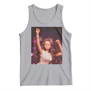 Funny Angry Doll Face Meme Graphic Tank Top Unhinged Baby Stankface Reaction TS02 Athletic Heather Print Your Wear