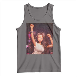Funny Angry Doll Face Meme Graphic Tank Top Unhinged Baby Stankface Reaction TS02 Deep Heather Print Your Wear