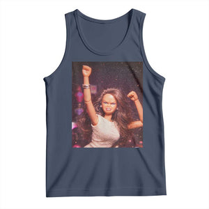 Funny Angry Doll Face Meme Graphic Tank Top Unhinged Baby Stankface Reaction TS02 Navy Print Your Wear