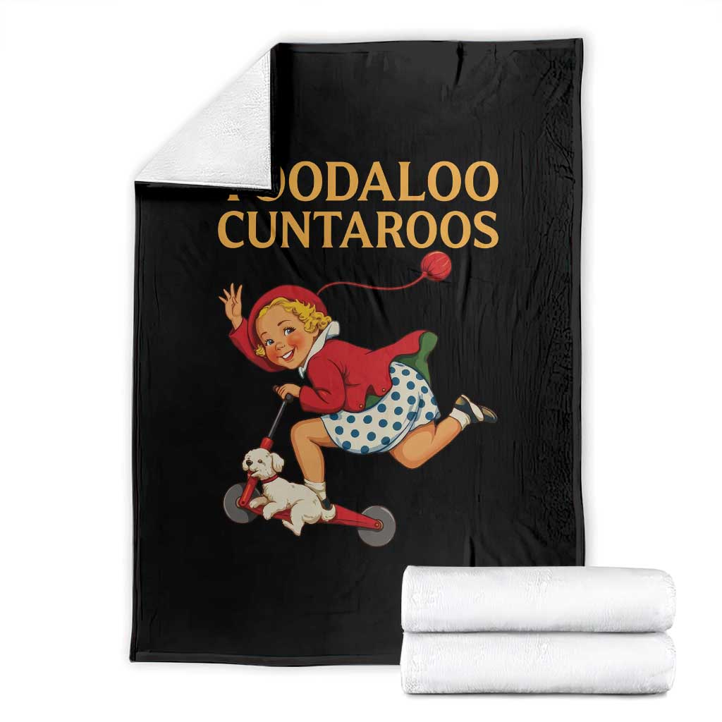 Toodaloo Cuntaroos Funny Offensive Retro Goodbye Throw Blanket Vintage Scooter Girl Cartoon Edgy Adult Humor TS02 Black Print Your Wear