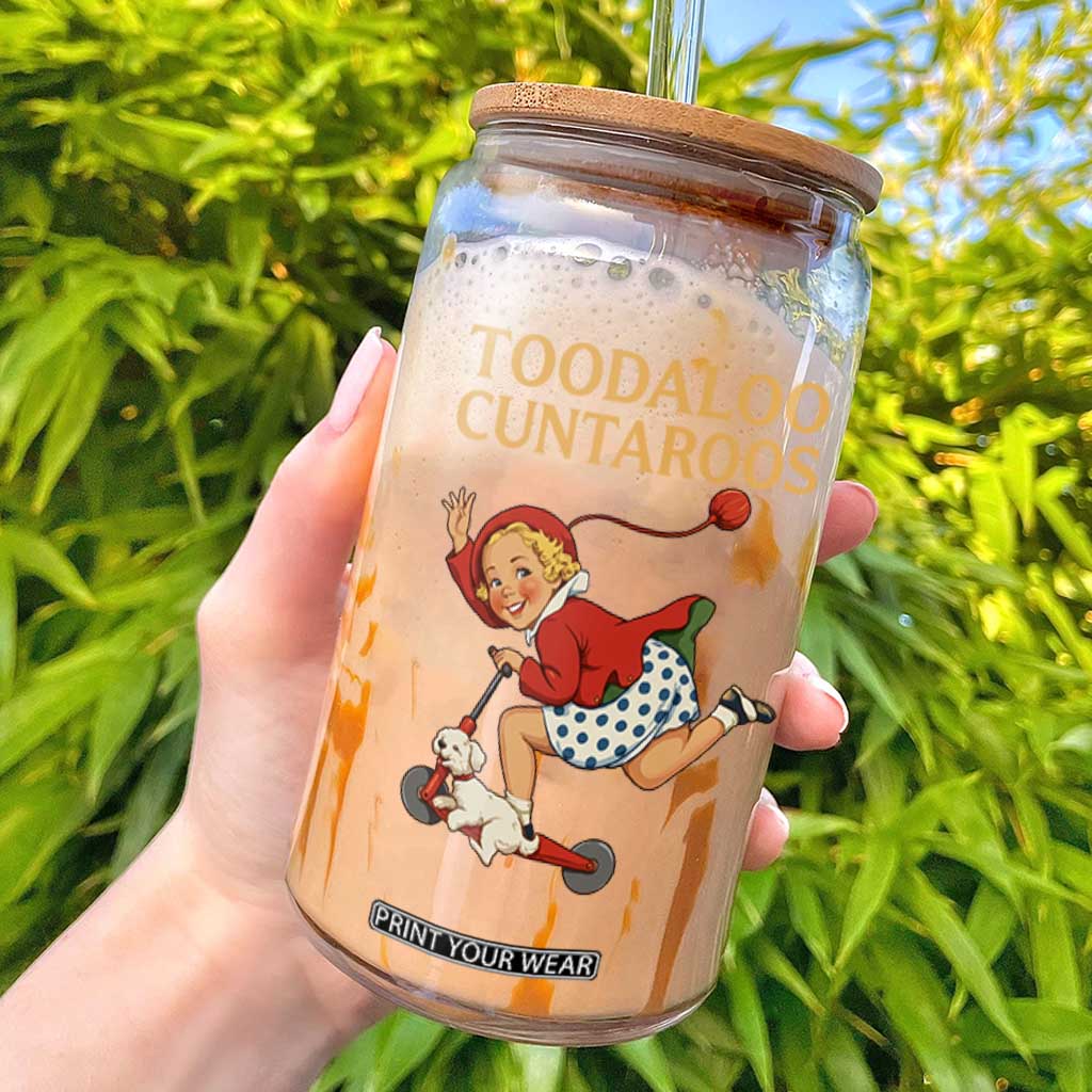 Toodaloo Cuntaroos Funny Offensive Retro Goodbye Glass Can Vintage Scooter Girl Cartoon Edgy Adult Humor TS02 Black Print Your Wear