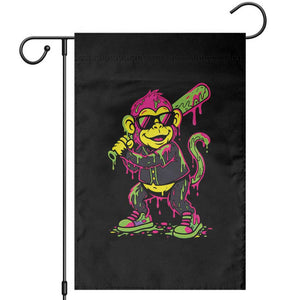 Neon Dripping Monkey Baseball Graphic Garden Flag Ball Party Game Day Vibes TS02 Black Print Your Wear