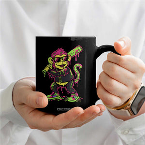 Neon Dripping Monkey Baseball Graphic Coffee Mug Ball Party Game Day Vibes TS02 Print Your Wear