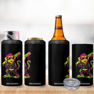 Neon Dripping Monkey Baseball Graphic 4 in 1 Can Cooler Tumbler Ball Party Game Day Vibes TS02 Print Your Wear