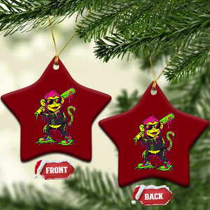 Neon Dripping Monkey Baseball Graphic Ceramic Ornament Ball Party Game Day Vibes TS02 Print Your Wear