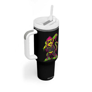 Neon Dripping Monkey Baseball Graphic Tumbler With Handle Ball Party Game Day Vibes TS02 Print Your Wear