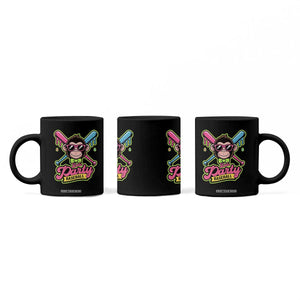 Lets Party Baseball Monkey Game Day Coffee Mug Neon Dripping Bats Funny Baseball Fan Party Ball TS02 Print Your Wear