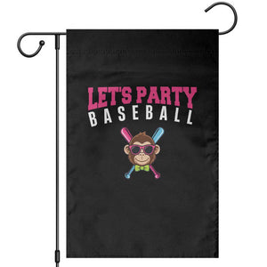 Let's Party Baseball Monkey Garden Flag Ball Party Game Day Vibes TS02 Black Print Your Wear