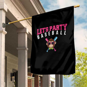 Let's Party Baseball Monkey Garden Flag Ball Party Game Day Vibes TS02 Print Your Wear