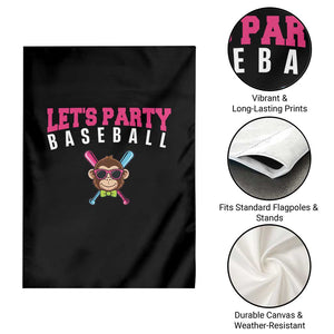 Let's Party Baseball Monkey Garden Flag Ball Party Game Day Vibes TS02 Print Your Wear
