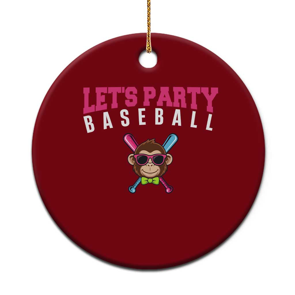 Let's Party Baseball Monkey Ceramic Ornament Ball Party Game Day Vibes TS02 1pc Red Print Your Wear
