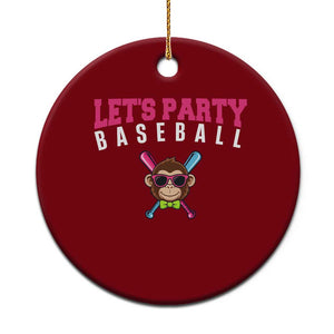 Let's Party Baseball Monkey Ceramic Ornament Ball Party Game Day Vibes TS02 1pc Red Print Your Wear