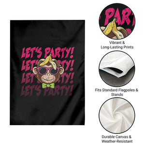 Lets Party Monkey Baseball Garden Flag Funny Ball Party Game Day Fans TS02 Print Your Wear