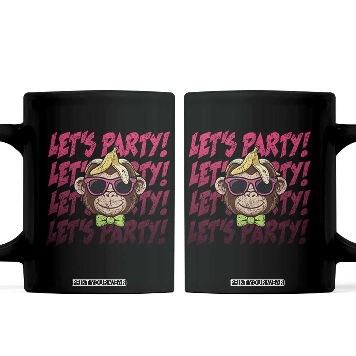 Lets Party Monkey Baseball Coffee Mug Funny Ball Party Game Day Fans TS02 Black Print Your Wear