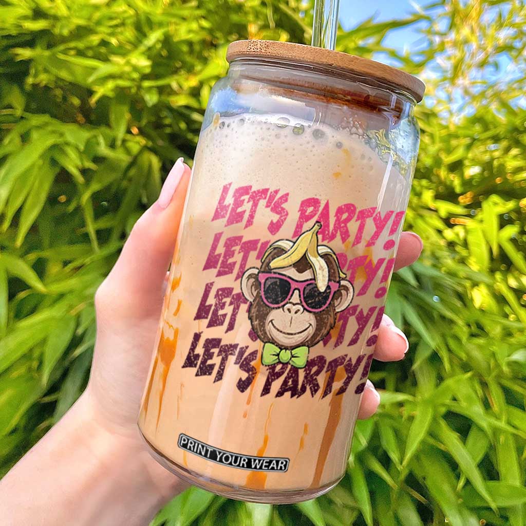 Lets Party Monkey Baseball Glass Can Funny Ball Party Game Day Fans TS02 Black Print Your Wear