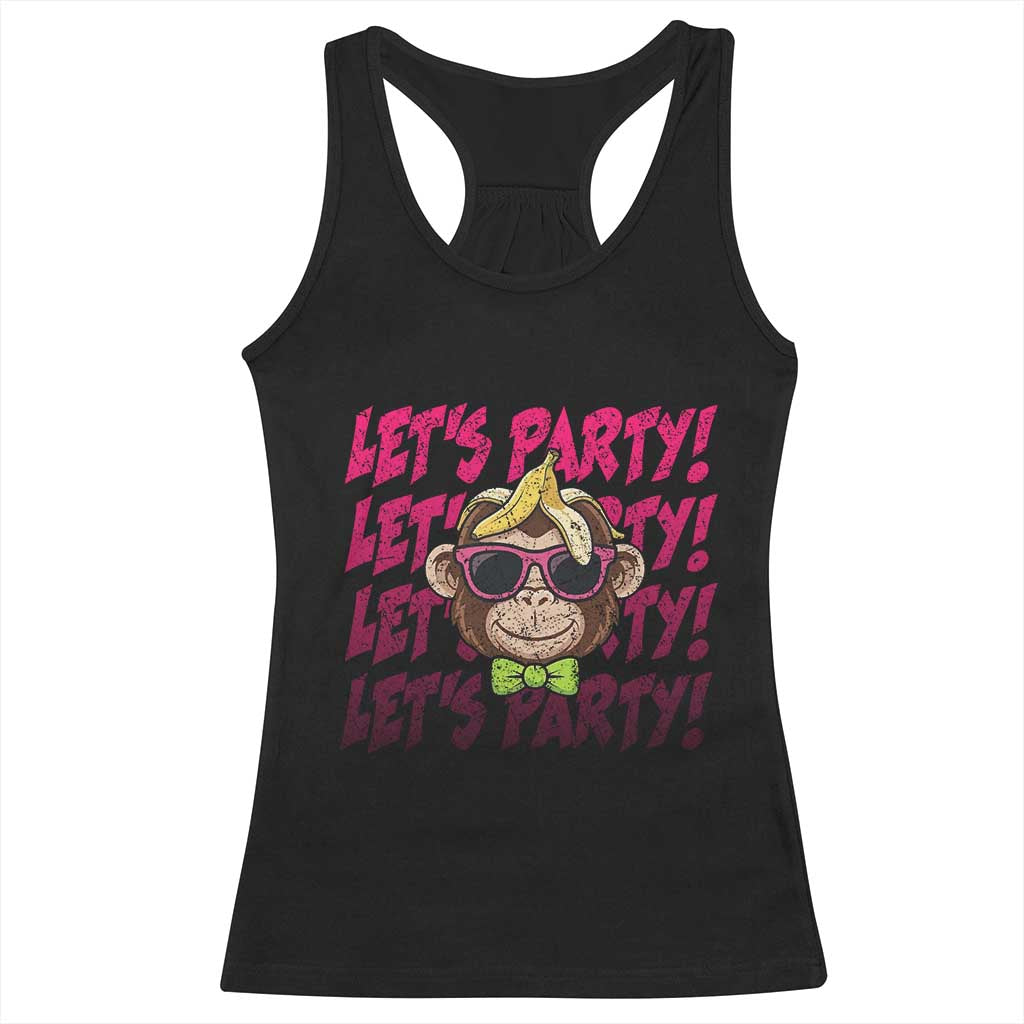 Lets Party Monkey Baseball Racerback Tank Top Funny Ball Party Game Day Fans TS02 Black Print Your Wear