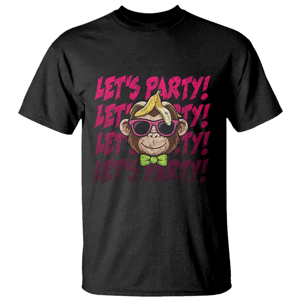 Lets Party Monkey Baseball T Shirt Funny Ball Party Game Day Fans TS02 Black Print Your Wear