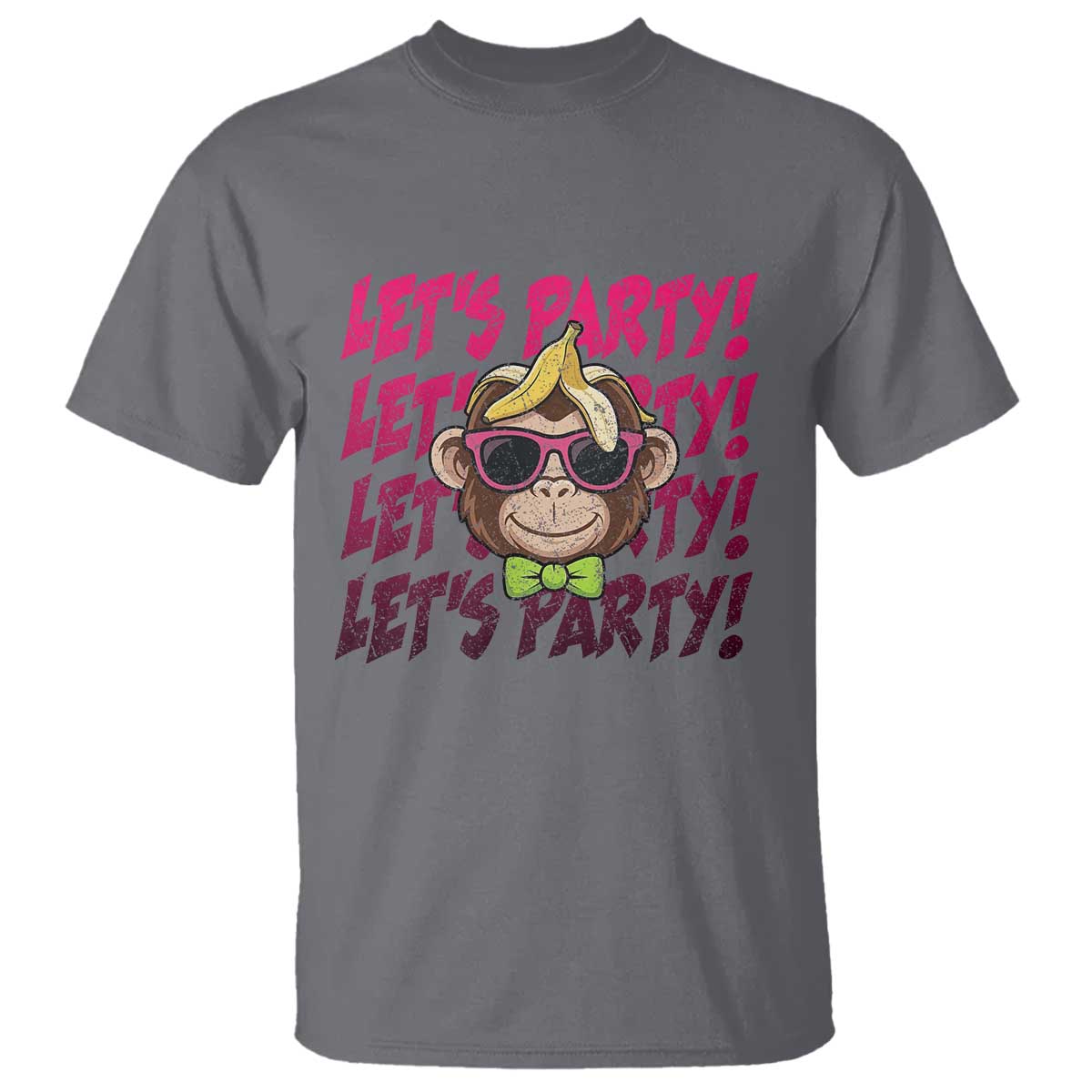 Lets Party Monkey Baseball T Shirt Funny Ball Party Game Day Fans TS02 Charcoal Print Your Wear