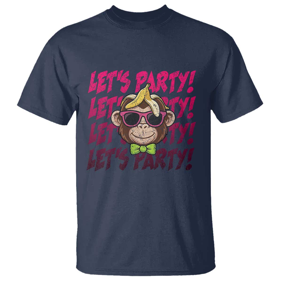 Lets Party Monkey Baseball T Shirt Funny Ball Party Game Day Fans TS02 Navy Print Your Wear