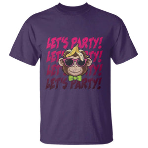 Lets Party Monkey Baseball T Shirt Funny Ball Party Game Day Fans TS02 Purple Print Your Wear