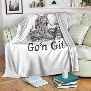 Go'n Git Funny Saint Patrick Banishing Snakes Throw Blanket Irish History Humor St Patricks Day TS02 Print Your Wear