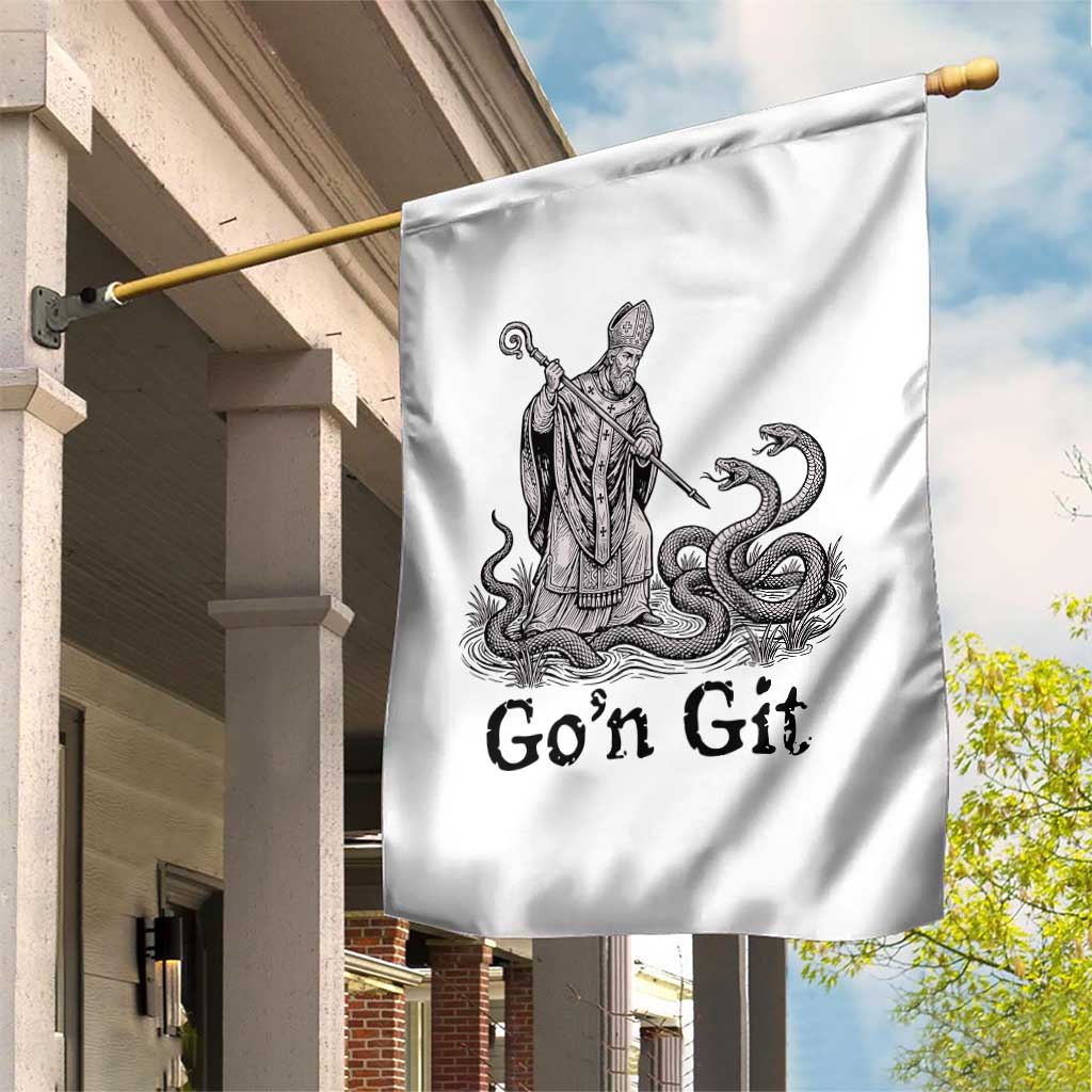 Go'n Git Funny Saint Patrick Banishing Snakes Garden Flag Irish History Humor St Patricks Day TS02 Print Your Wear