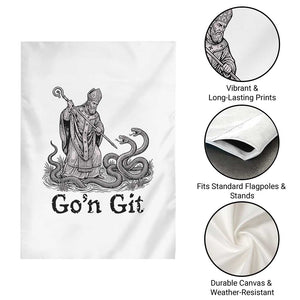 Go'n Git Funny Saint Patrick Banishing Snakes Garden Flag Irish History Humor St Patricks Day TS02 Print Your Wear