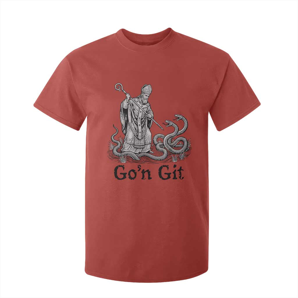 Go'n Git Funny Saint Patrick Banishing Snakes T Shirt For Kid Irish History Humor St Patricks Day TS02 Red Print Your Wear