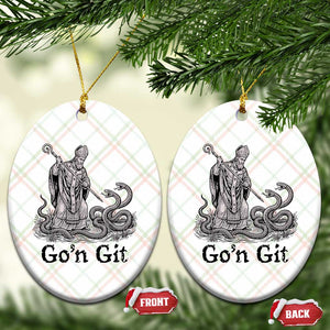 Go'n Git Funny Saint Patrick Banishing Snakes Ceramic Ornament Irish History Humor St Patricks Day TS02 Print Your Wear