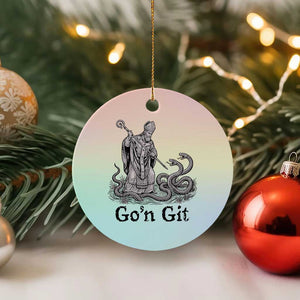 Go'n Git Funny Saint Patrick Banishing Snakes Ceramic Ornament Irish History Humor St Patricks Day TS02 1pc Pastel Print Your Wear